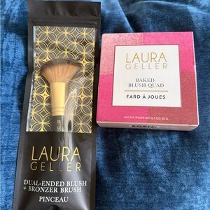 Laura Geller Baked Blush Quad with Brush - Pink and Gold
